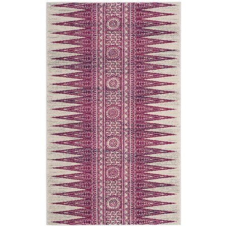 Safavieh Evoke Power Loomed Rectangle Area Rug Ivory & Fuchsia - 5 ft.-1 in. x 7 ft.-6 in. EVK226F-5